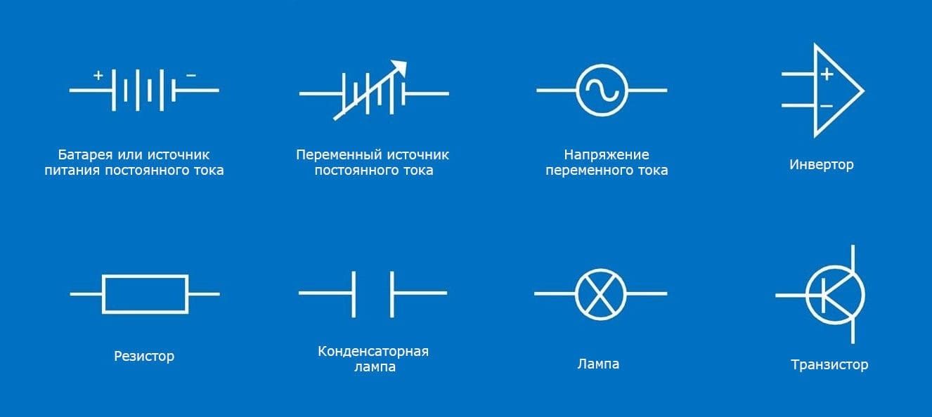 Обозначения на электросхемах